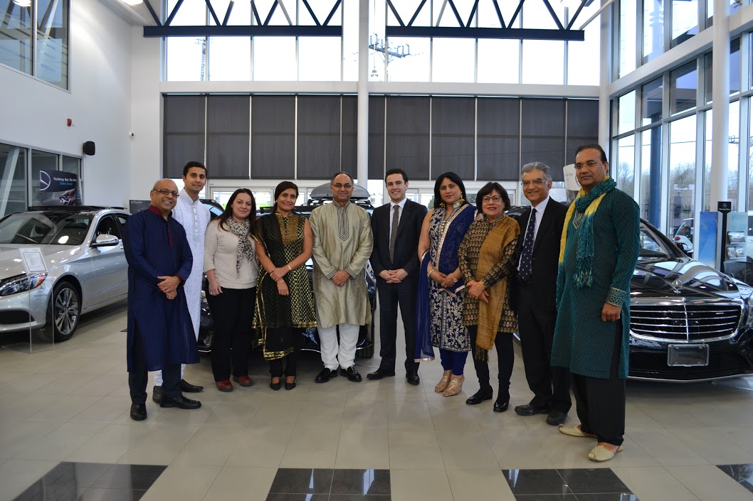 Members of the Friends Indian Dinner with their friends at Mercedes Benz in Peterborough